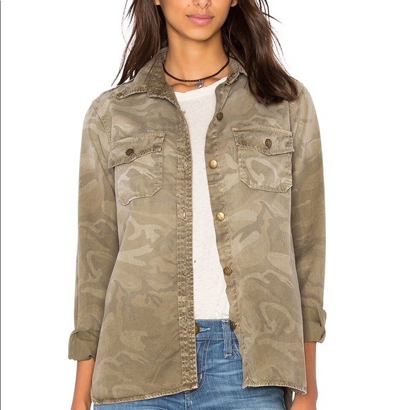 Current/ Elliot the Perfect Shirt Amy Camo button down. Size 3 or large - Picture 3 of 9